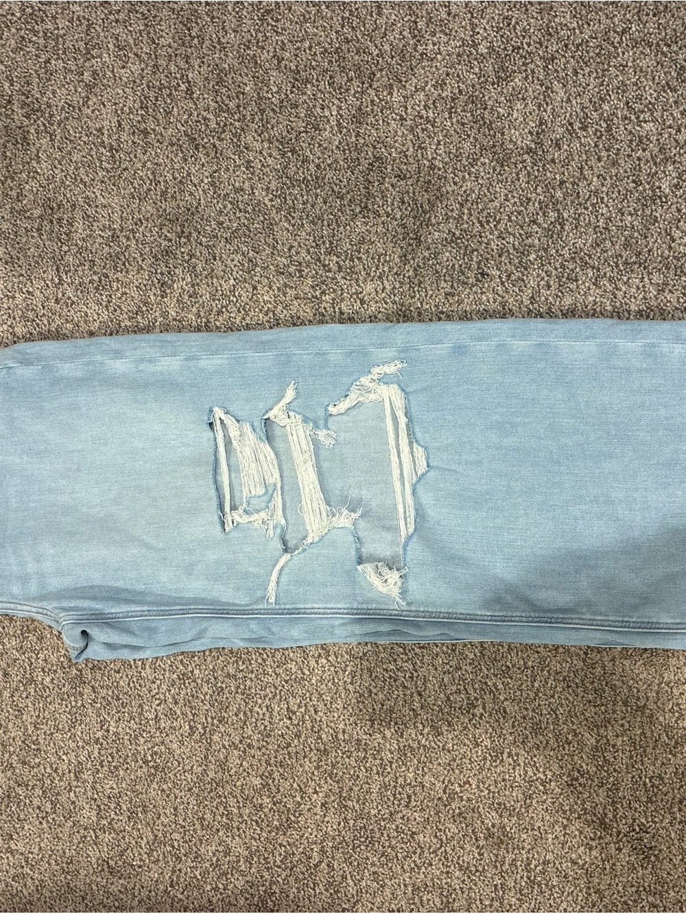 Abercrombie & Fitch Light Blue Skinny Jeans with Distressed Knees